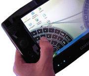 Hand holding a UMPC, Ultra Mobile Portable Computer