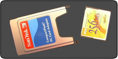 Sandisk PCMCIA Adapter FORMATTED SANDISK 32MB CF CompactFlash Memory Card 
