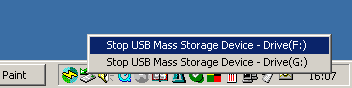 Select the device that you wish to stop before disconnecting it from the system