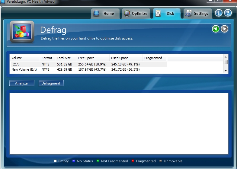 PC Health Advisor Defrag