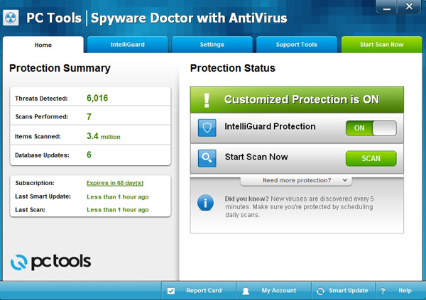 Spyware Doctor with antivius interface