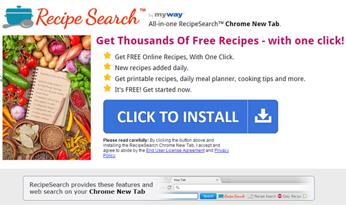 Recipe Search Toolbar Removal