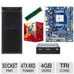 GIGABYTE FM1 GA-A55M-DS2 4GB TRIPLE CORE Bundle