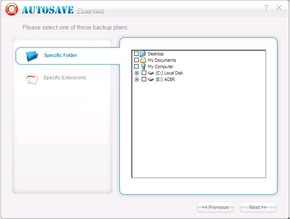 Autosave Essentials Review backup selection