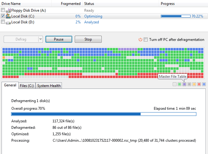 disc defrag windows 10